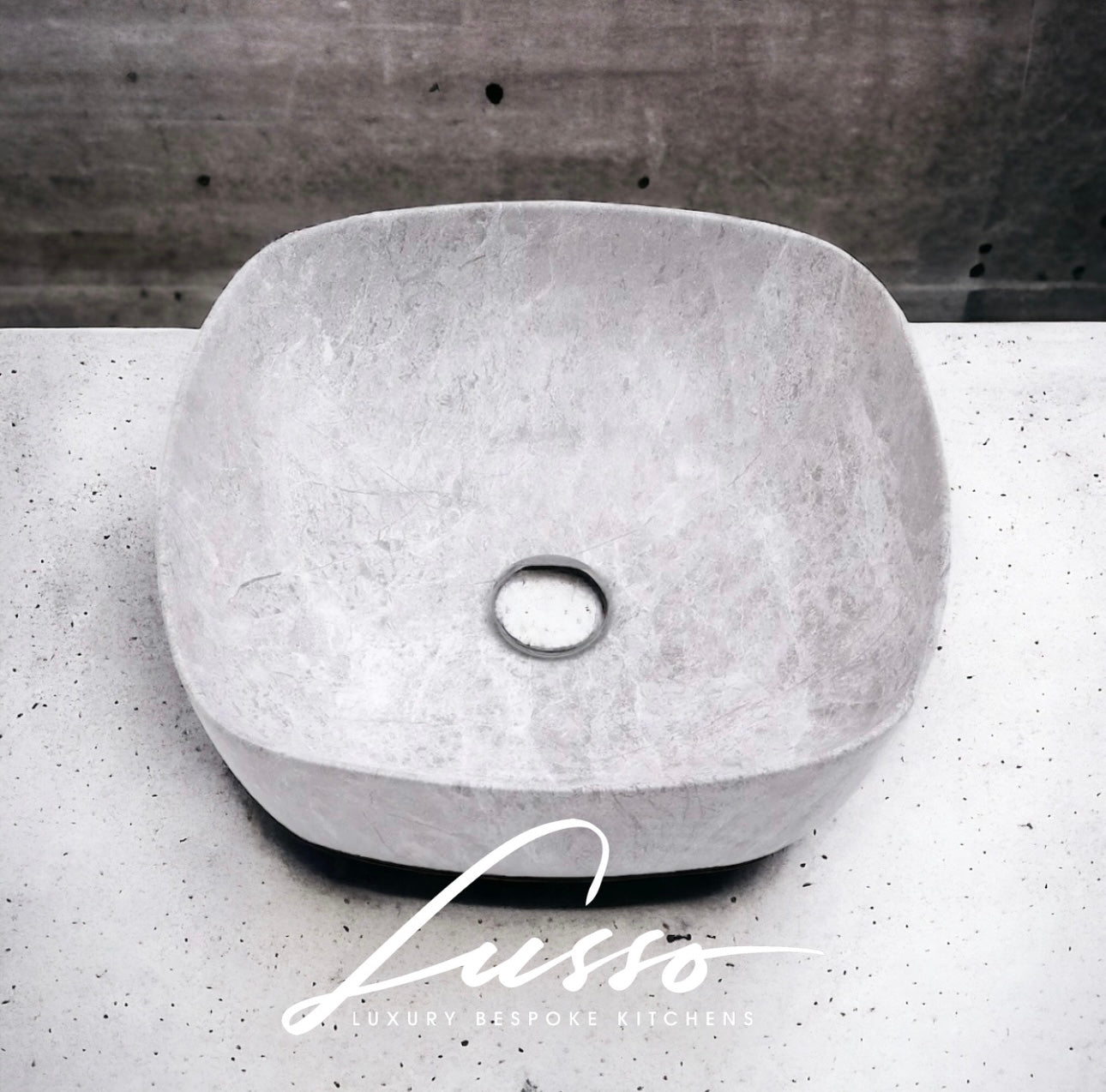 Grey Ceramic Stone Effect Square Sink Basin