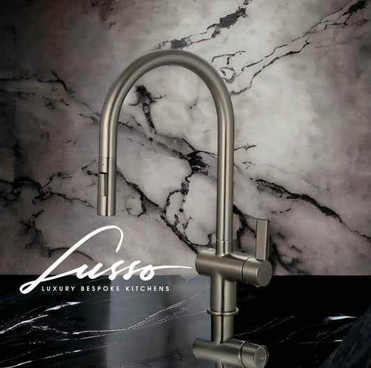 Brushed Steel Pull Out Mixer Tap