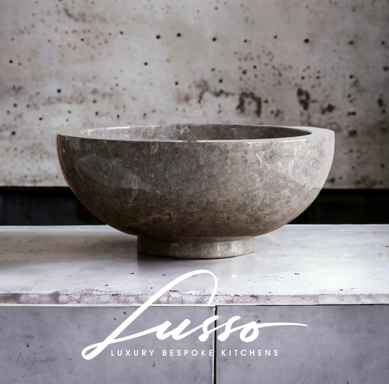 Solid Marble Grey Glossy Stone Countertop Sink