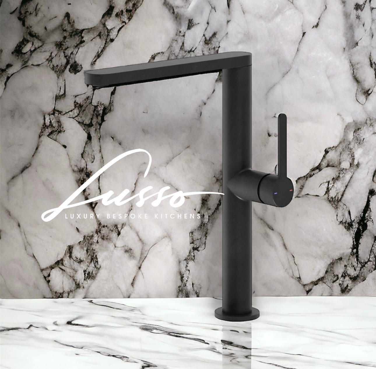 Black Modern Sleek Kitchen Mixer Tap