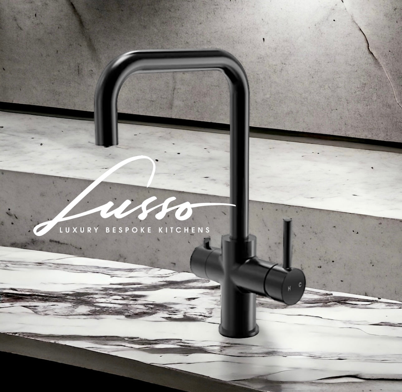 Black Boiling Hot Water Kitchen Tap 3 in 1