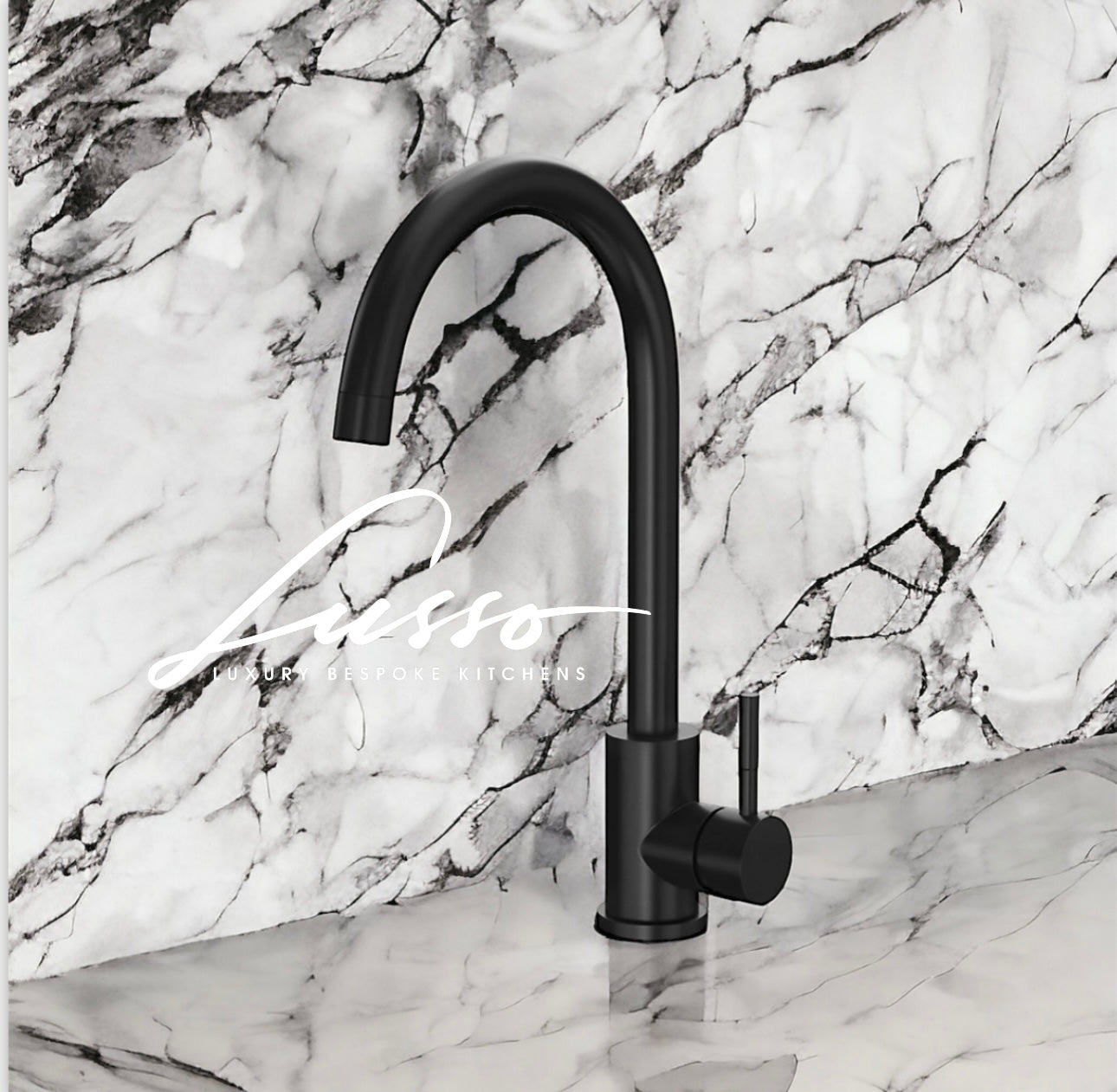 Black Round Classic Kitchen Mixer Tap