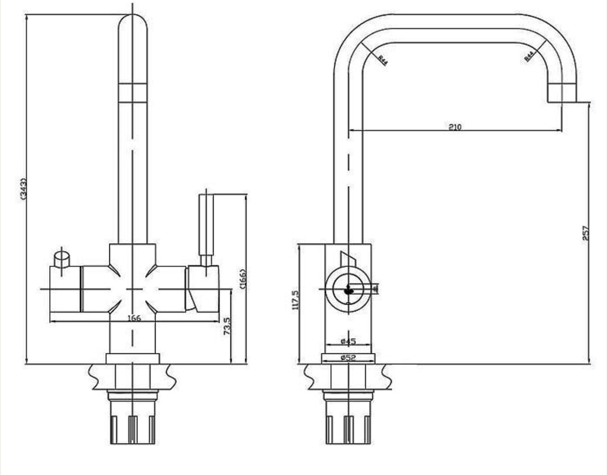 Black Boiling Hot Water Kitchen Tap 3 in 1
